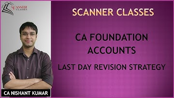 Last Day Revision Strategy - CA Foundation Accounts - by CA Nishant Kumar