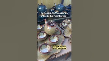 Bộ ấm chén Men Gấm Nâu Chén Hoa Kèm Khay Sứ Bát Tràng #amchenbattrang #amchen #boamtra #viral