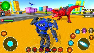 Dino Robot Transform War Jet Bike Car Dinosaur Transformation Robot Game Crazy New- Android Gameplay