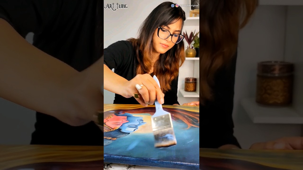 Shiv ❤ Parvati acrylic painting ~ #shorts #shivratri #mahashivratri #shiv #acrylic #painting