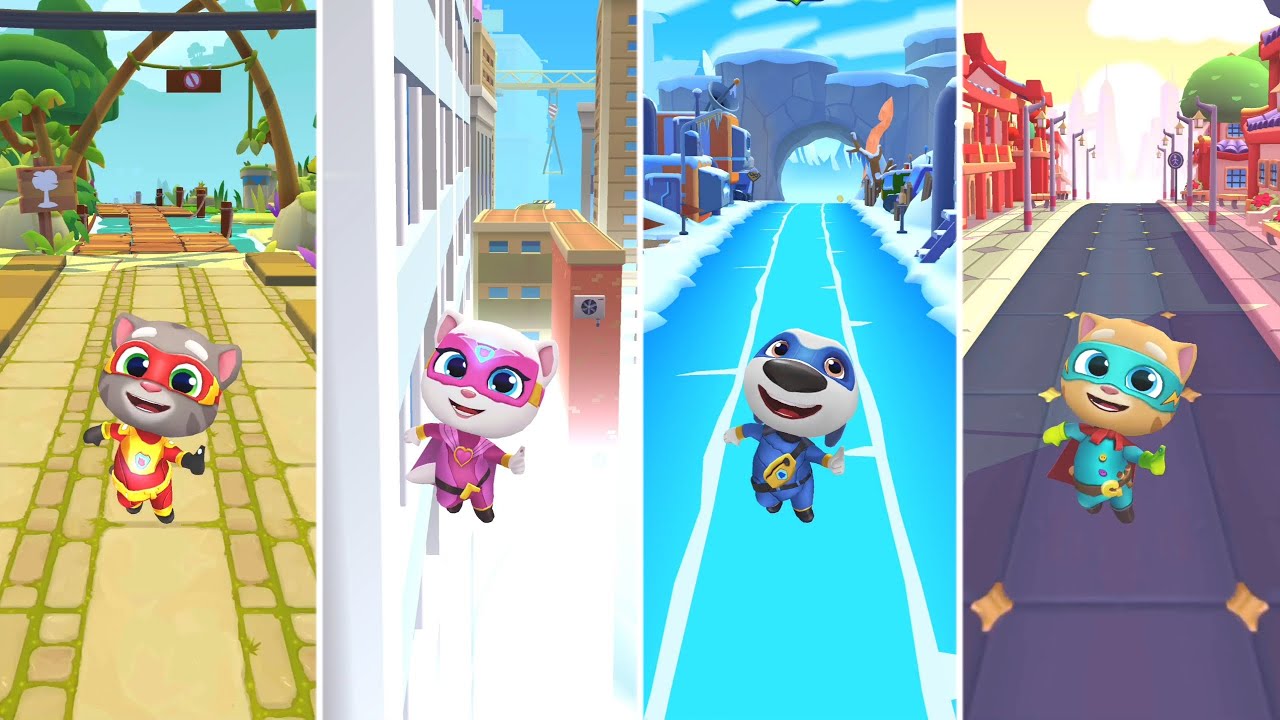 Talking Tom Hero Dash: Talking Tom,Talking Angela,Talking Hank,Talking Ginger (Android/iOS) Gameplay