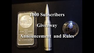 (Closed) 1000 Subscribers Giveaway Announcement and Rules