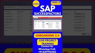 SAP SuccessFactors Onboarding 2 0 Training Online Class 79 17th June 2026 #sapsuccessfactorstraining