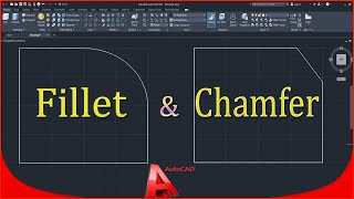 How to use Fillet & Chamfer command in Autocad || Fillet and Chamfer command ||