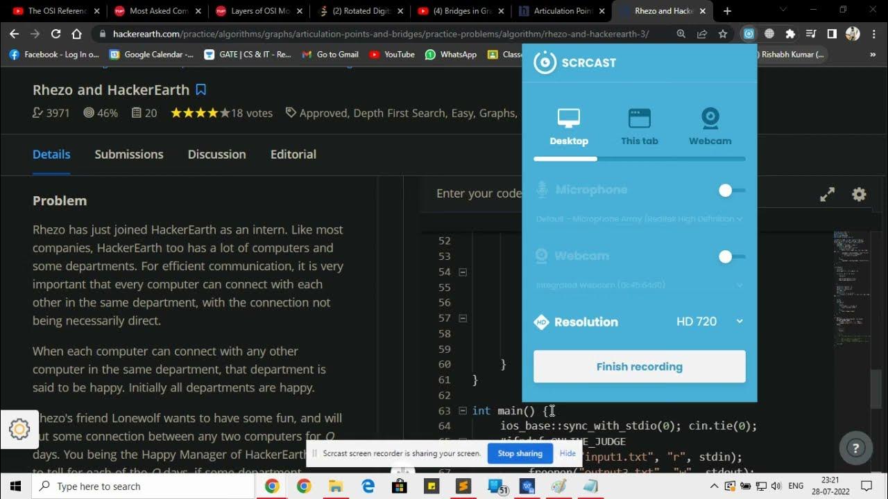 Rehzo and Hackerearth Solution C++ YouTube
