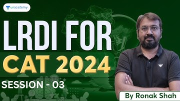 CAT 2024 | Logical Reasoning & Data Interpretation | Session 03 | Ronak Shah #cat2024
