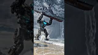 giant robot attack on warship #shorts #robot #warships
