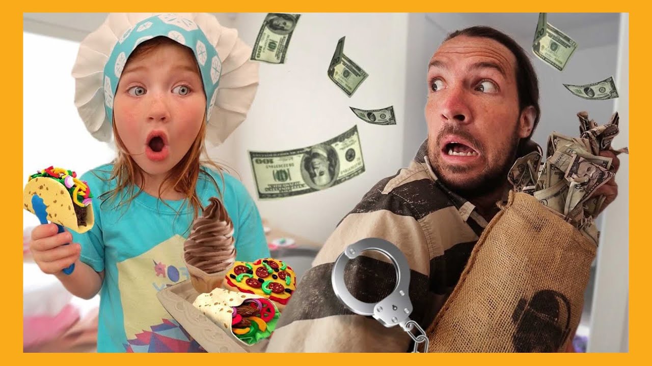 ¡¡EL CAFÉ MISTERIOSO DE ADLEY!! ¡El chef Adley es el JEFE! restaurante play doh de barrio! ladrones