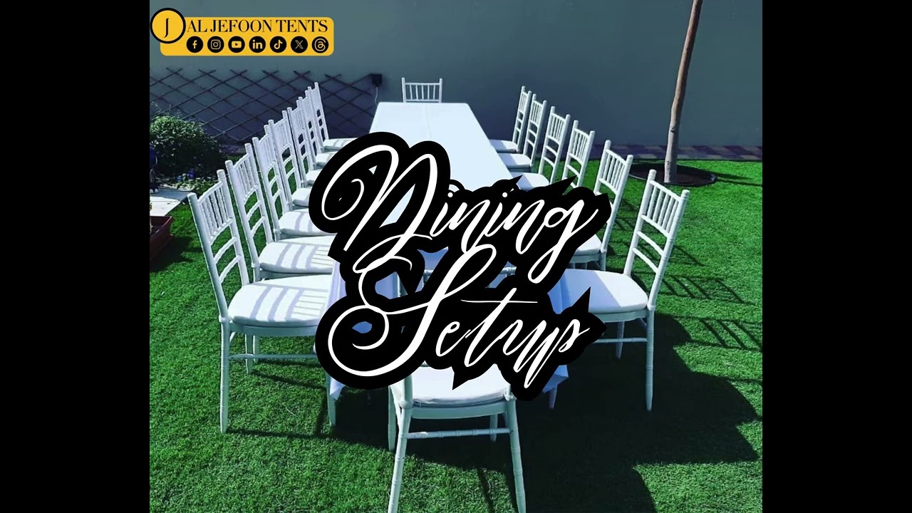 ✨ Elegant Garden Table Setup with White Chiavari Chairs ✨