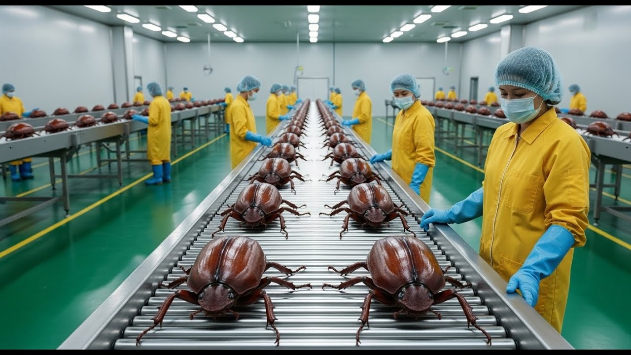 Inside a Large-Scale Dung Beetle Farm: Industrial Production of Animal Feed | Factory Documentary