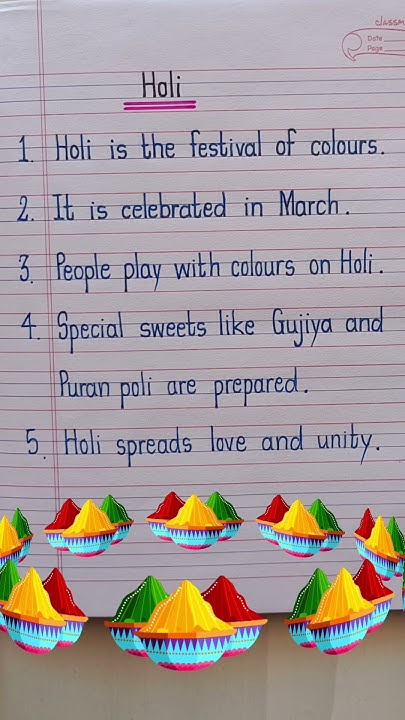 five lines on holi