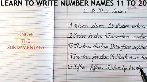 11 to 20 Spelling in Cursive | Number Names 11-20 Cursive Writing | How to Write 11 to 20 in Words