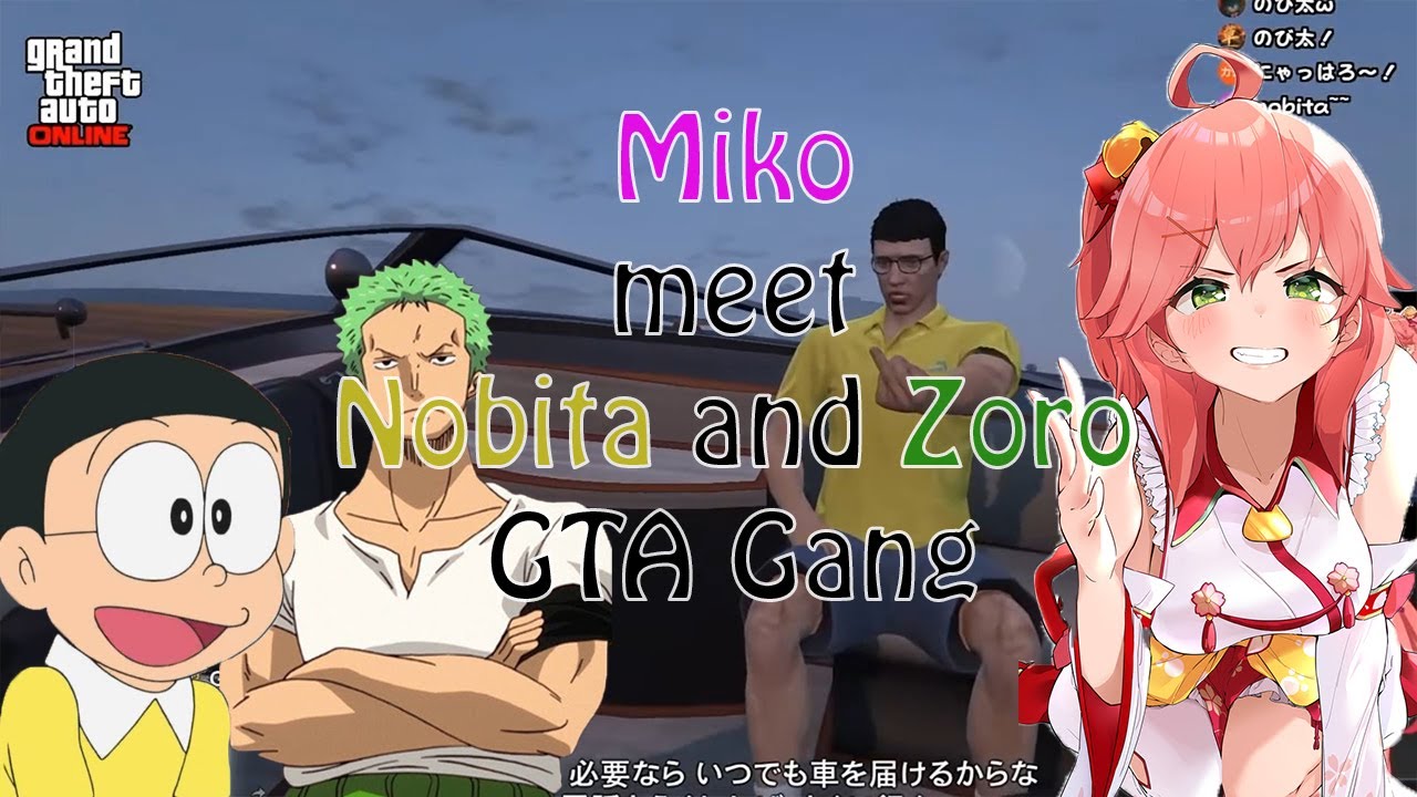 Miko meet Nobita and then Zoro try to shoot Miko's PP, Miko and the gang (GTA Online)