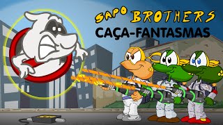 Caça Fantasmas em desenho animado brasileiro, homenagem ao filme original, com os Sapo Brothers