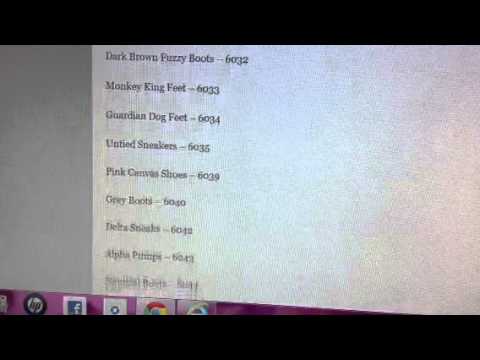 Cpps me codes for feet items
