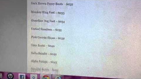 Cpps me codes for feet items