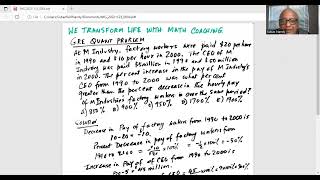 Online class on GRE Quant Prep - word problem