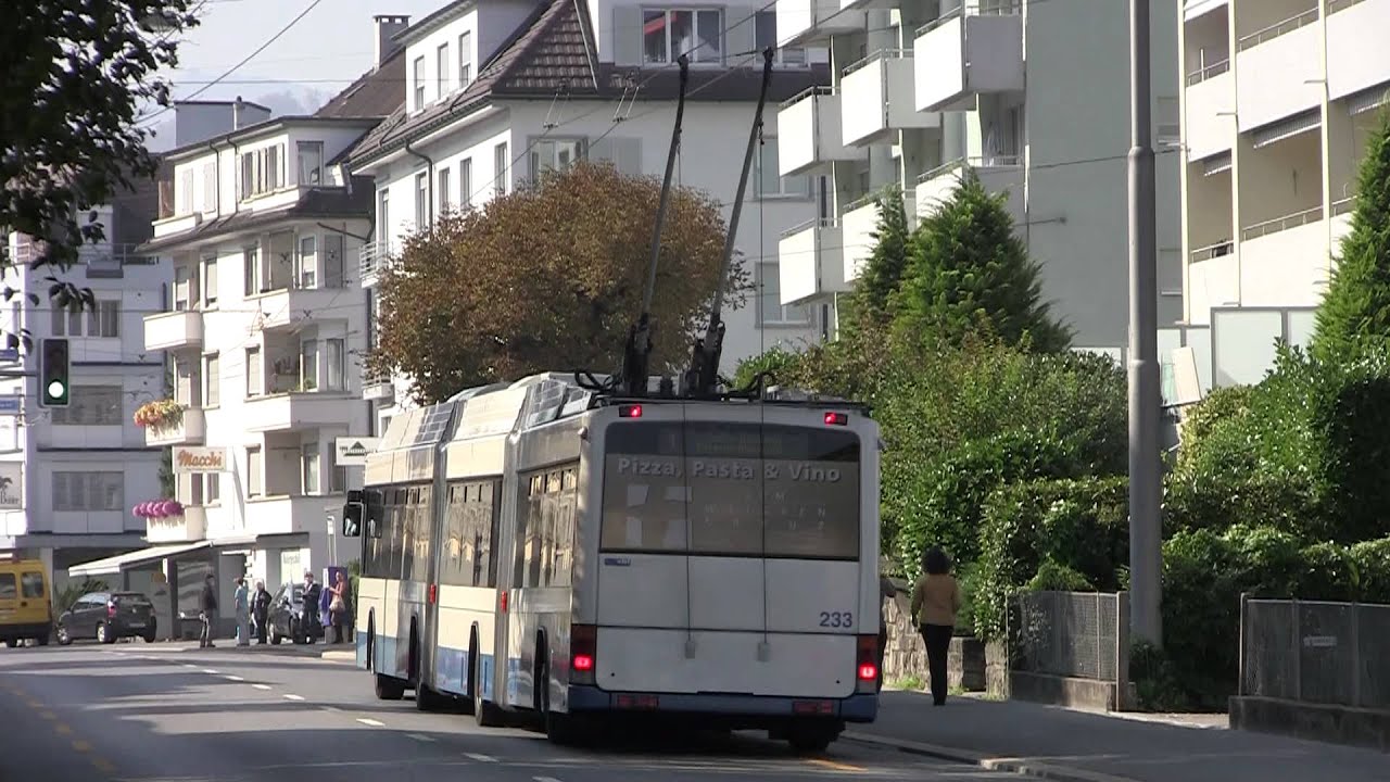 Departure double articulated trolleybus 233