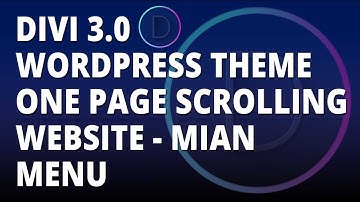 Divi 3.0 WordPress theme - One Page Scrolling Website - Create Menu