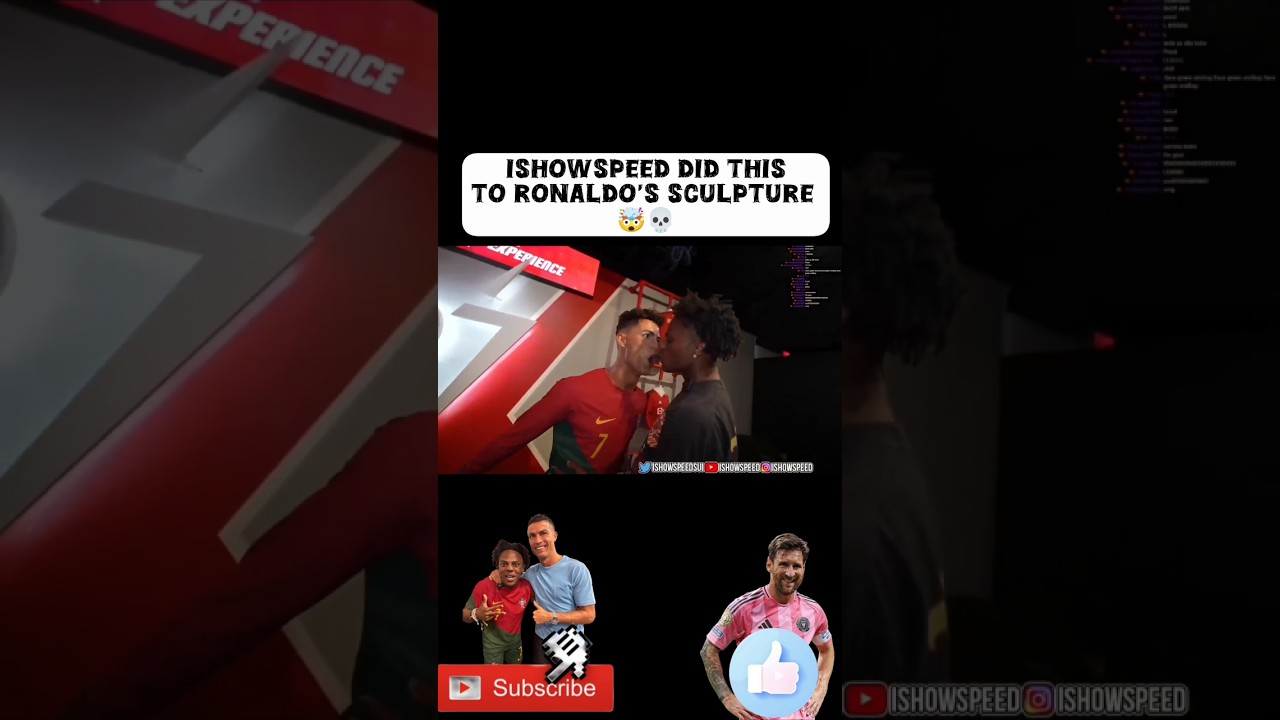 IShowSpeed Can't Handle Ronaldo's Sculpture! (HE CRIED!) 😱💀 #ishowspeed #viral