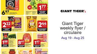 Giant Tiger weekly flyer circulaire Aug 19 - Aug 25