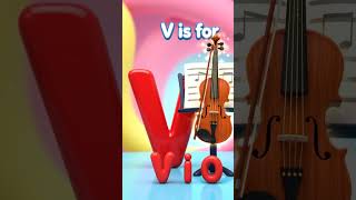 3D cartoon T for Violin #kids #abcs #quiz #kidseducatio #funny #aforapplekidssong #abcteaching