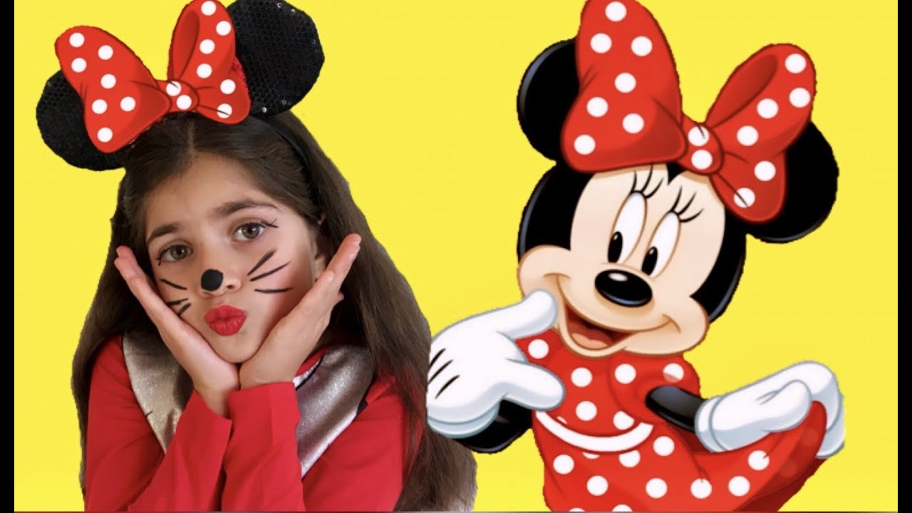 Minnie Mouse Makeup Face Painting Tutorial Baby Dress up and Pretend