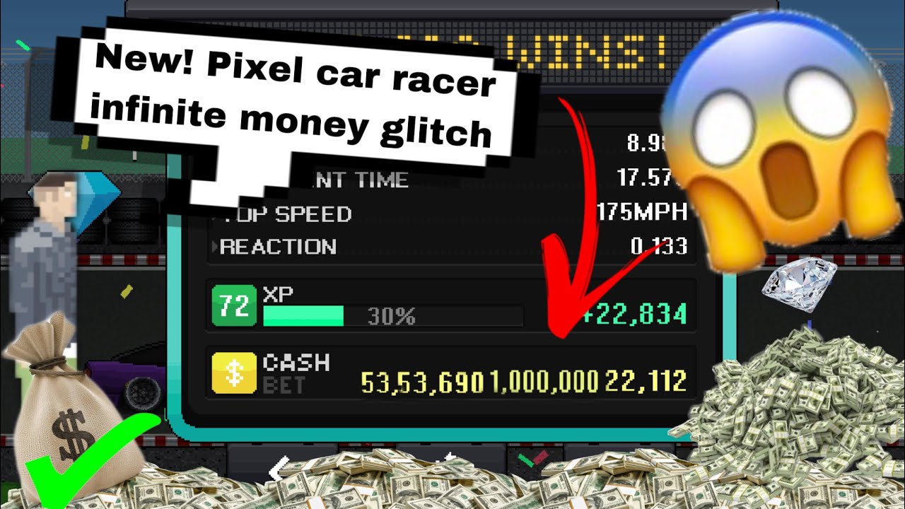 Pixel car racer infinite money glitch in one race new update YouTube