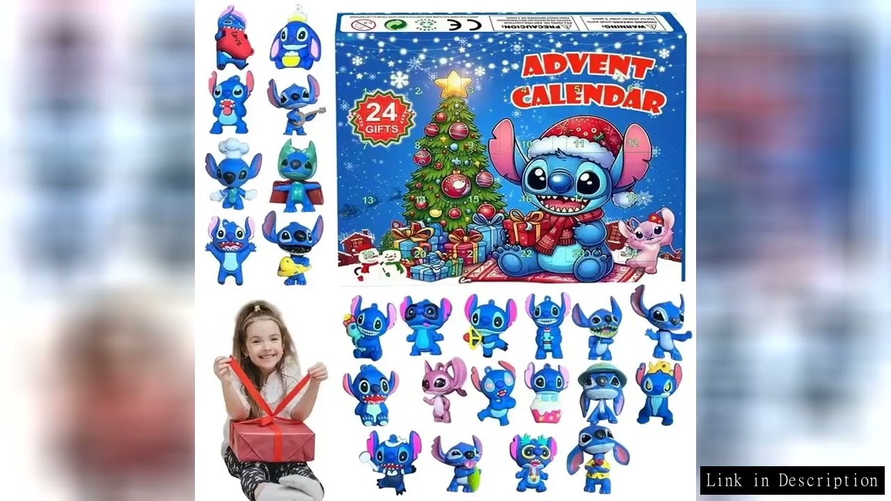 Disney  Stitch Christmas Advent Calendar Anime New Year Blind Box 24-Day Countdown Surprise Box Chil