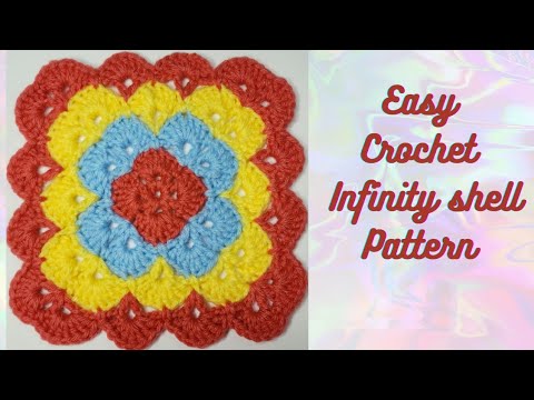 Infinity Shell Square Crochet Pattern Easy Crochet Infinity Shell Pattern| crosheye sy shell pattern bnaeye ...