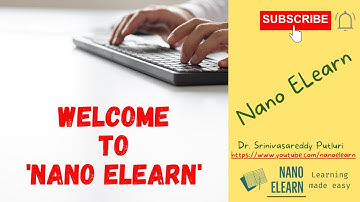Welcome to learning channel Nano ELearn!