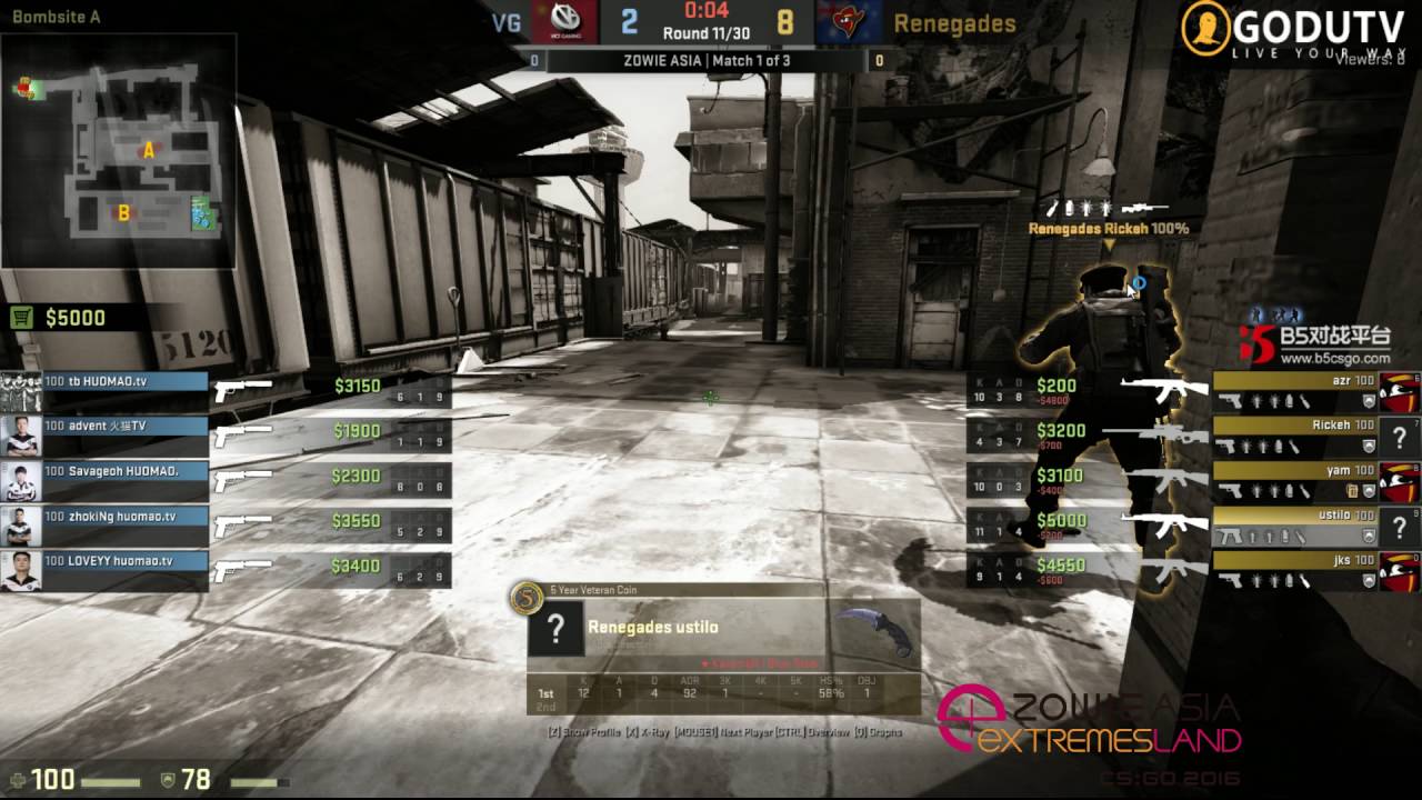 Zowie ASIA eXTREMELAND 2016 |VG.CBZ vs Renegades  | GoduTV.vn - Vietnamese Stream