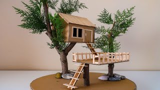 How to  Make Treehouse From Cardboard - Kartondan Ağaç Ev Nasıl Yapılır