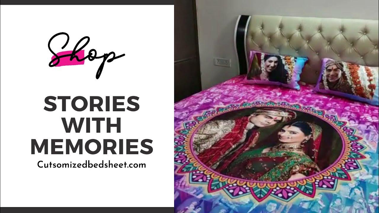 Customised Bedsheet for couple Personalized Bed sheets with your Photo