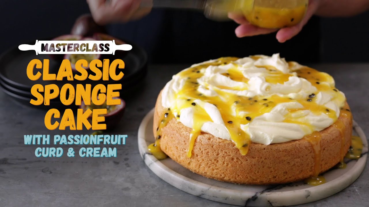 Classic Sponge Cake with Passionfruit Curd and Cream YouTube