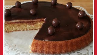 طريقة عمل كيكه التارت🥧 بالقشطة والشكولاته 👌crostata morbida con panna e cioccolato