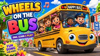 Wheels on the Bus Adventure 🌈 | Kids Songs | Colorful 3D Cartoon 