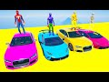 GTA V Double Mega Ramps with spiderman & flash & Spider-Man,  By Lamborghini , SportCars, GTAV MODS