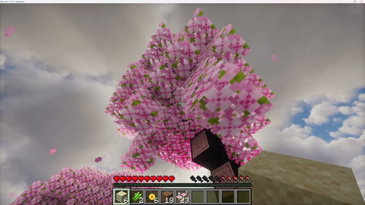 Minecraft with Complimentary Shader (Unbound) and Distant Horizons mod