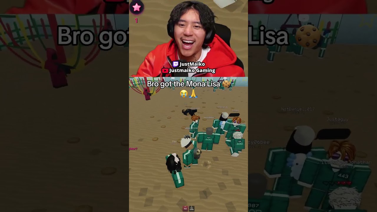 Bro got the Mona Lisa Cookie 💀🥀 #justmaiko #roblox #squidgame