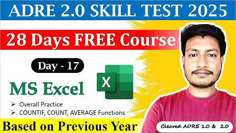 ADRE Skill Test 2025 || Day- 17 || MS Excel || AVERAGE, COUNTIF || Maths Plus Assam