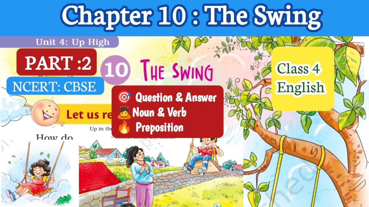 Class 4 English Chapter 10 The Swing Part-2 | Full Q&A Solution + Grammar | NCERT | KV | CBSE