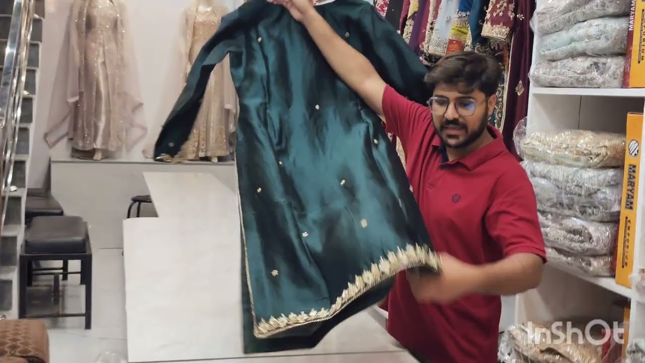 ✨ Beautiful Handmade Zari Dress | Kachy Ka Kaam | Elegant Bottle Green Partywear | Maryam Emporium 