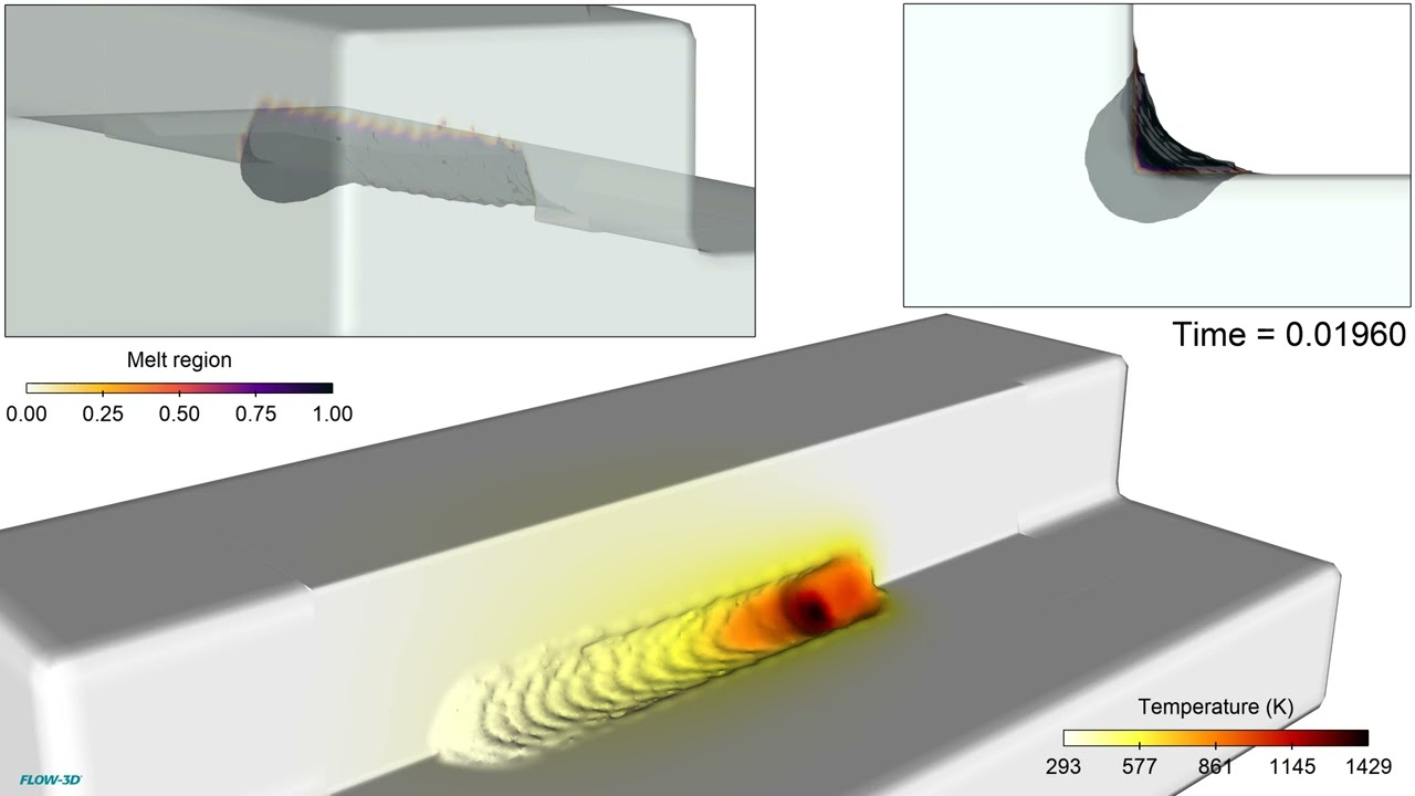 Melt Pool Shape and Temperature During T-joint Pulsed Laser Welding | FLOW-3D WELD