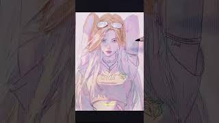 Stunning Anime Girl Marker Drawing | Beautiful Portrait Art ✨ #viralvideo #viral #drawing