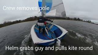 How to gybe a Merlin Rocket - step by step guide