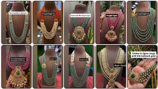 Heavy look Lightweight 22k gold beads haram with WEIGHT || Latest Gold beads chains ||