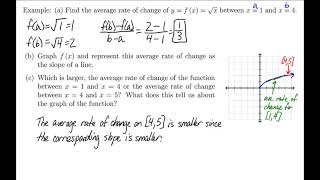Business Calculus - Average Rate of Change and Concavity