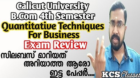 Exam Review|Quantitative Techniques For Business|Calicut University Bcom 4th Semester