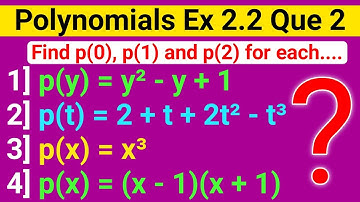 Find p(0) p(1) And p(2) For Each Of The Following Polynomials | Class 9th Exercise 2.2 Question 2